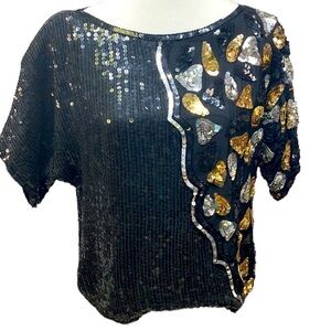 J.L.B Silk Sequins Blouse